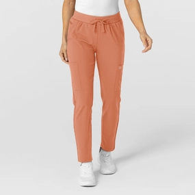 W123 Women's Flex-n-Reach Track Scrub Pant - Terracotta Chill Comfort Fit Street Comfort