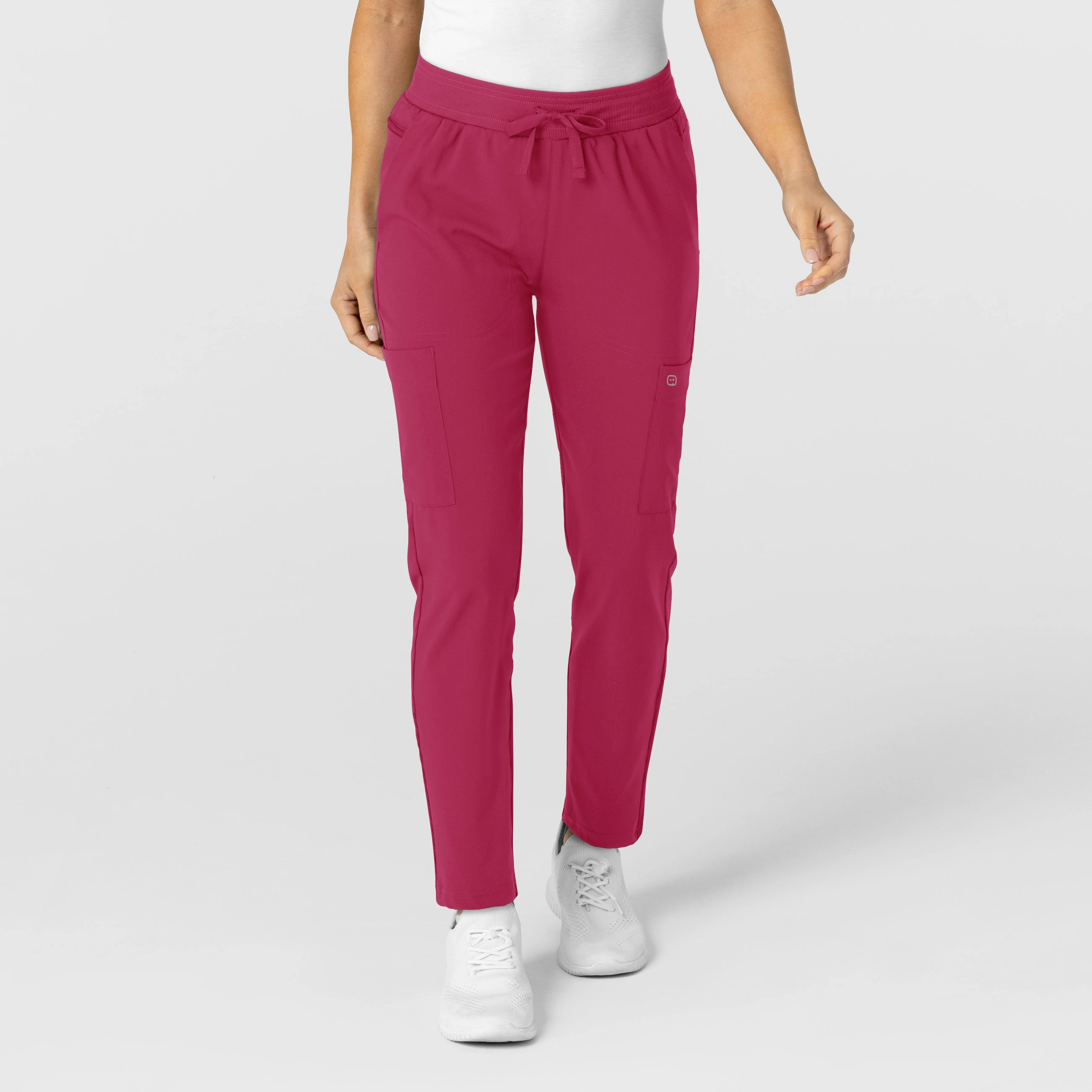 HiddenDrawcord W123 Women's Flex-n-Reach Track Scrub Pant - Viva Magenta