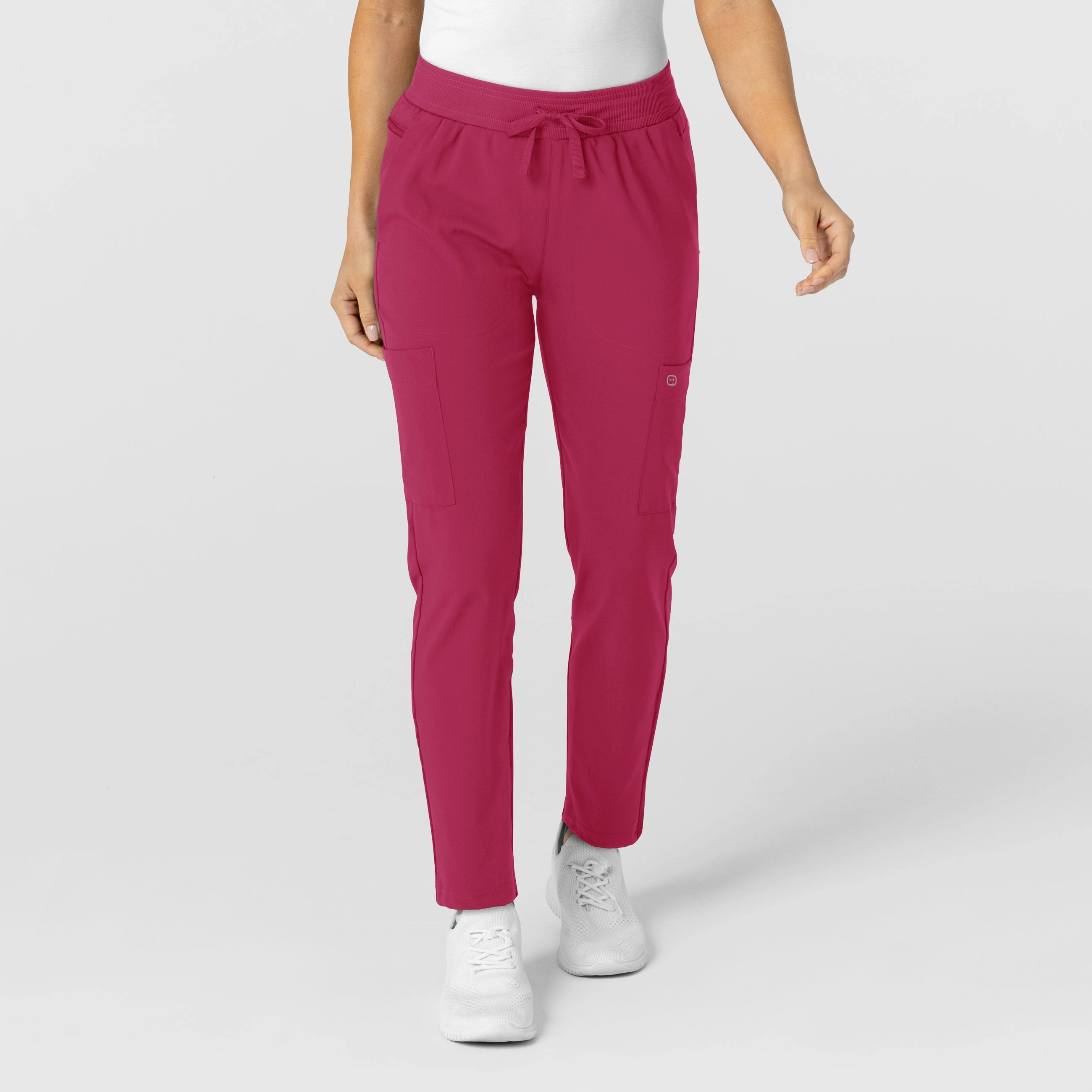 Mid-rise fit W123 Women's Flex-n-Reach Track Scrub Pant - Viva Magenta