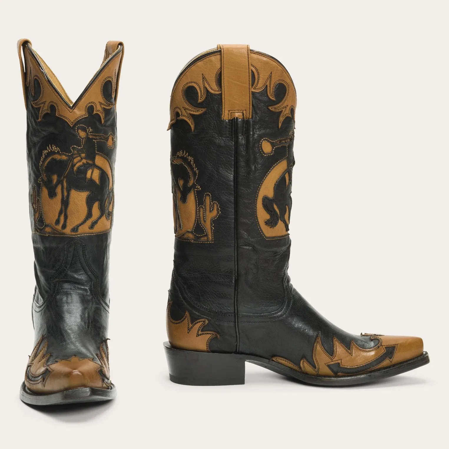Faye Cowgirl & Horse Underlay Leather Boot Low Profile Night Travel