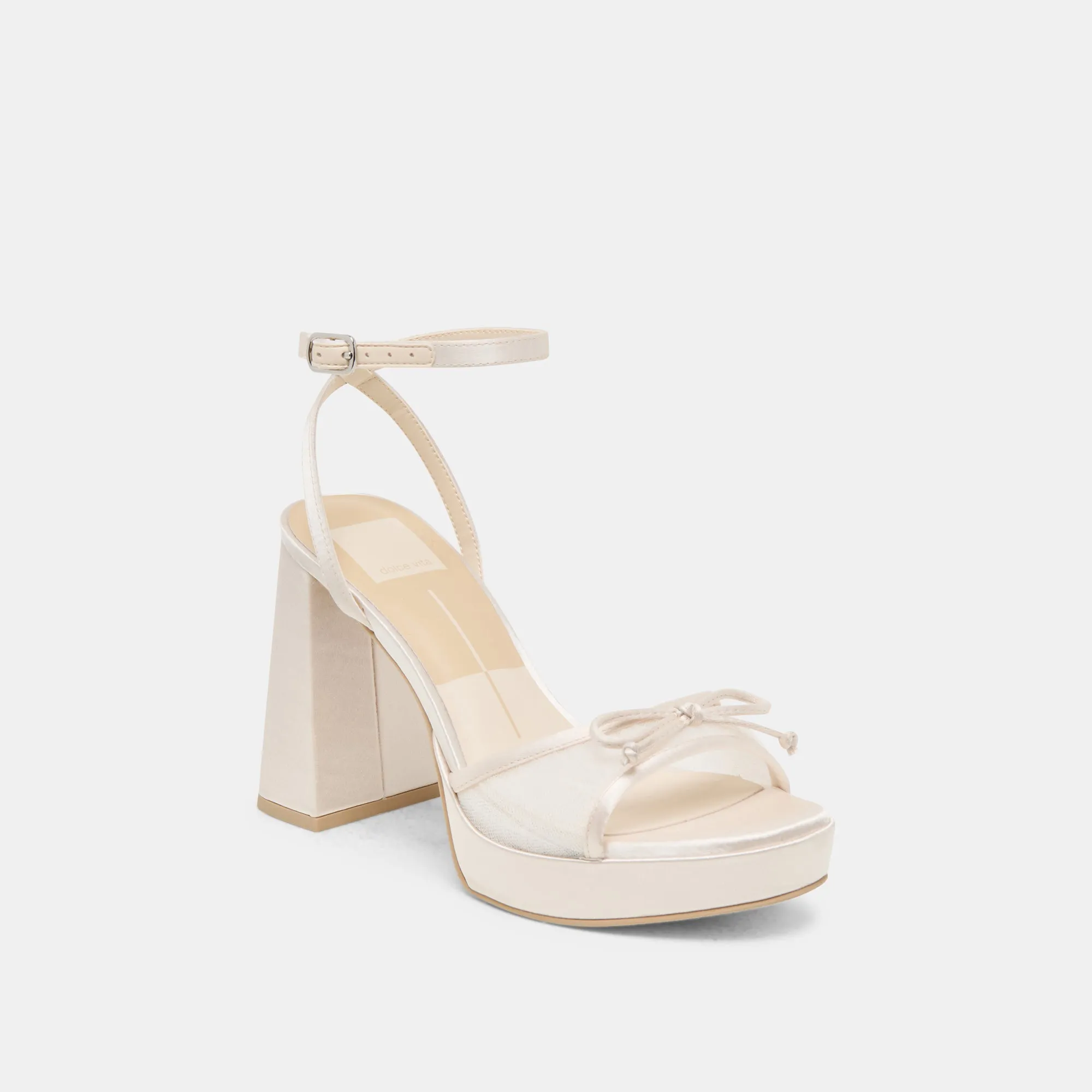 PANDOR HEELS WHITE TULLE Bold Silhouette