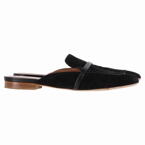 Morning Fresh Malone Souliers Flat Mules in Black Suede