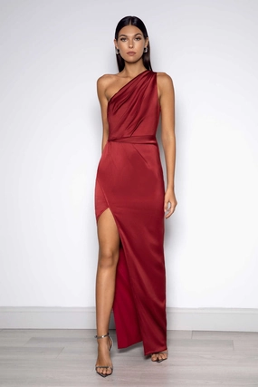 Wenona Dress - Wine Urban Fit Formal Outfit