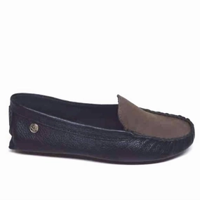 Nature Glow Comfortable Slip Women' Vroom Driving Flat Loafer In Grey/black