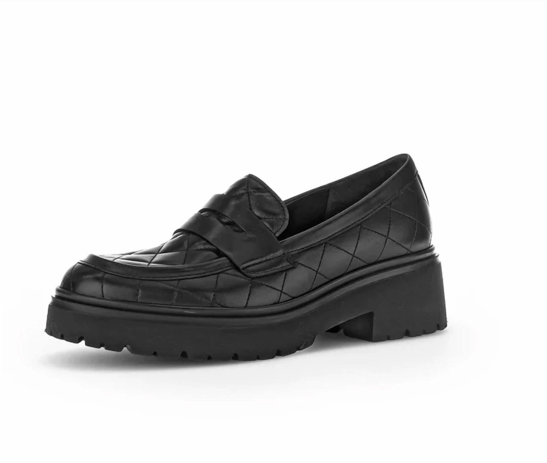 Women's 35.231.27 Penny Loafer In Black Quilted Leather Urban Style
