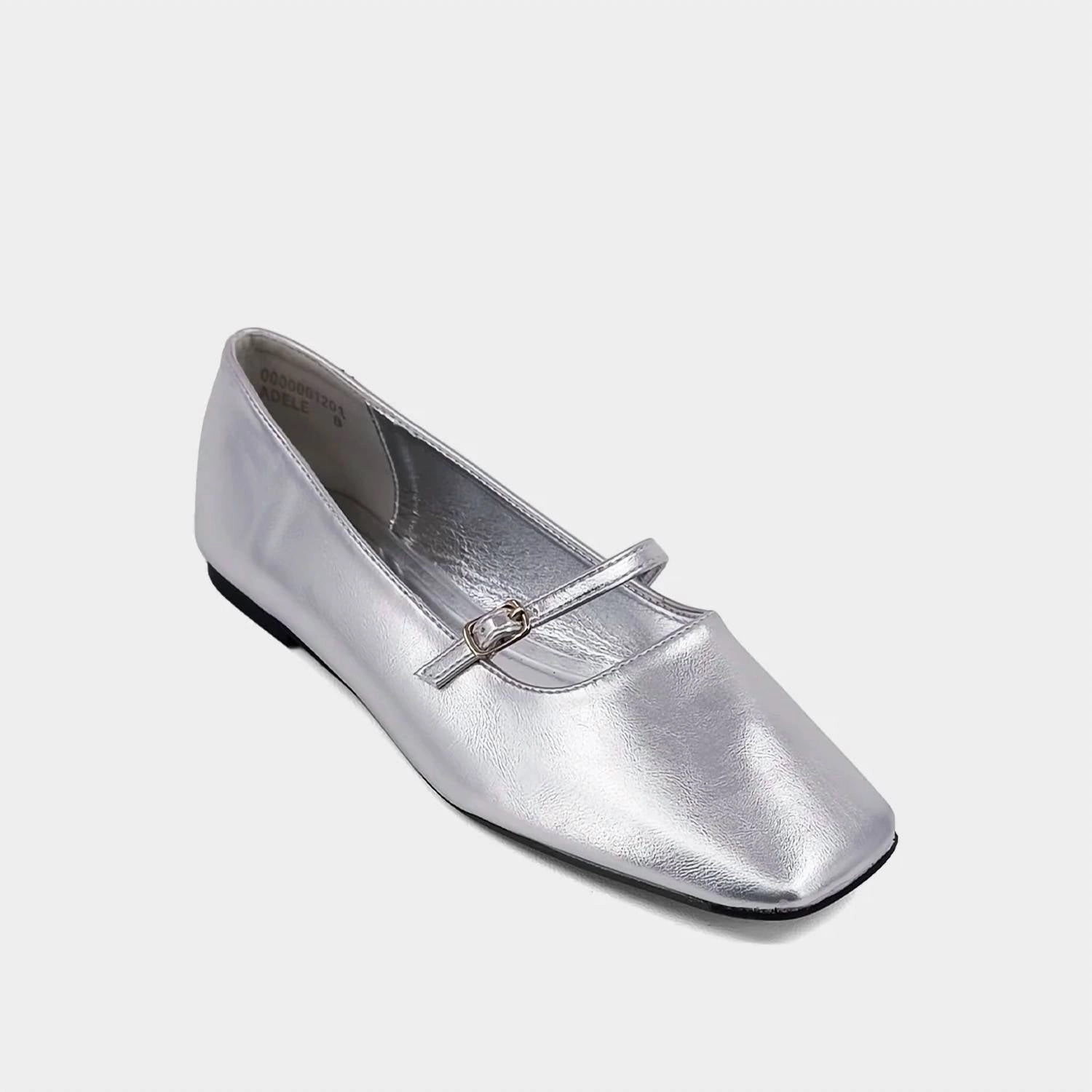 Women's Adele Ballet Shoes In Silver Smooth Finish Wild Walk