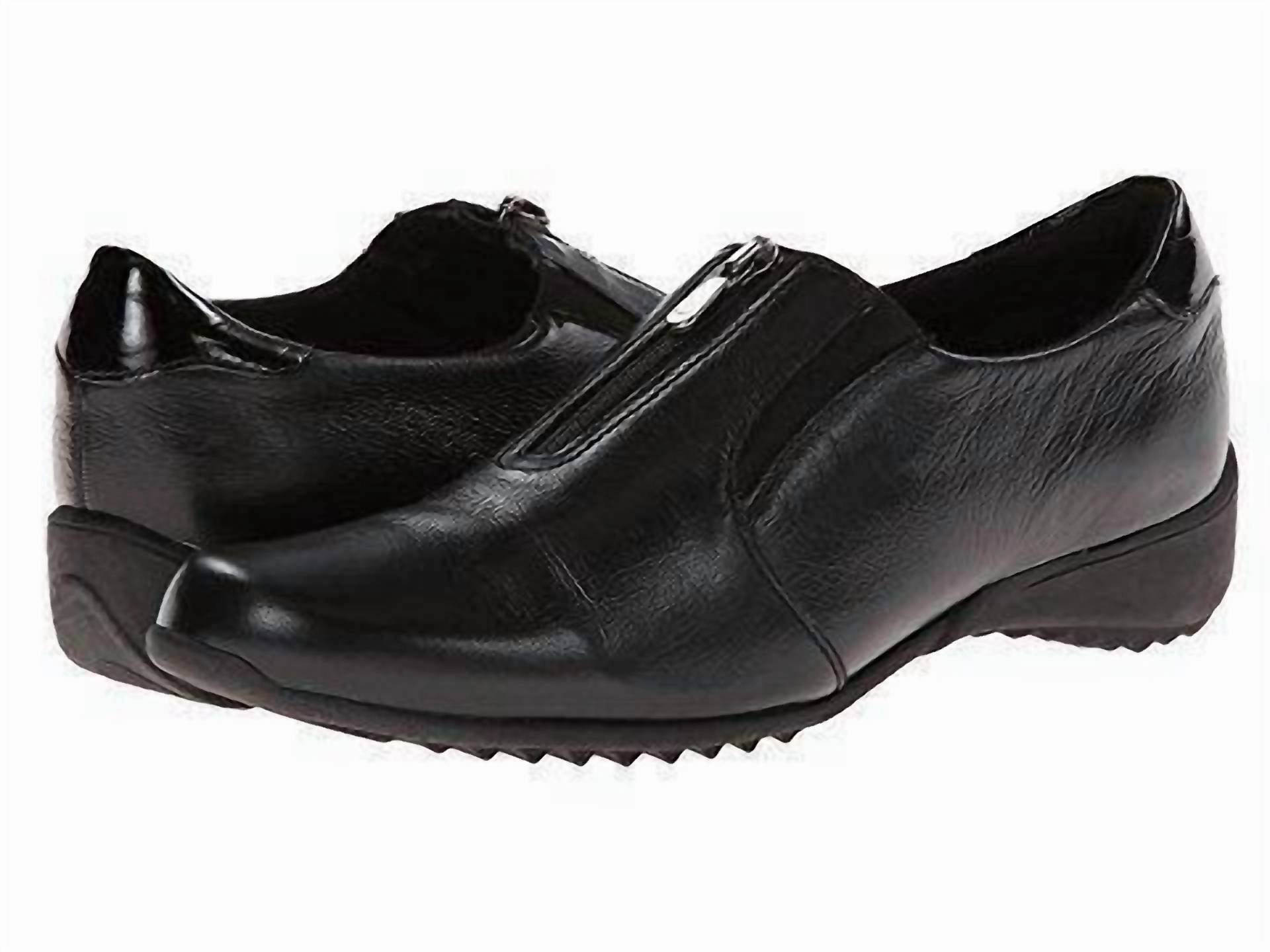 Women's Berkley Leather Slip On In Black Soft Construction