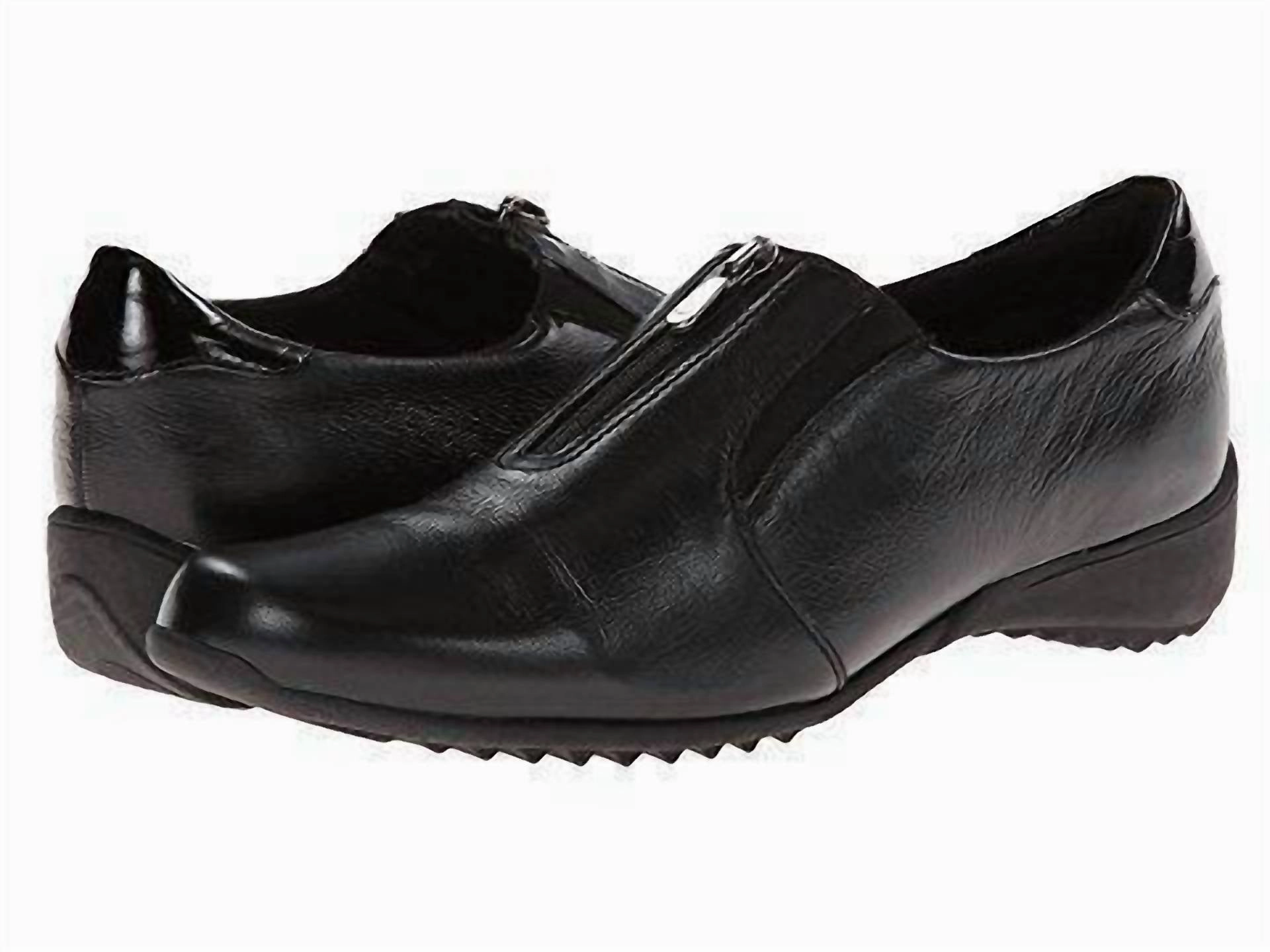 Women's Berkley Leather Slip On In Black Cloud Comfort Footwear