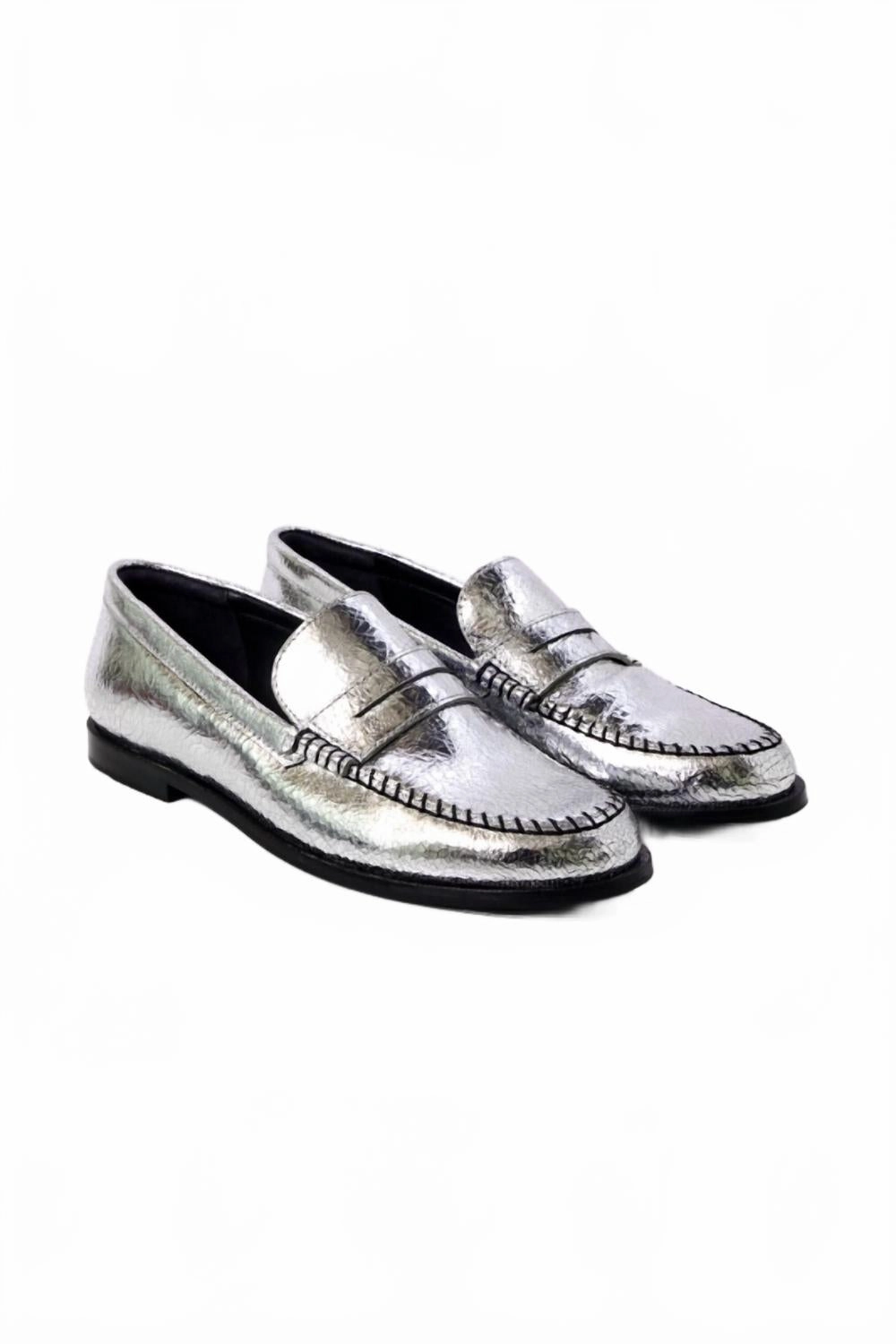 Women's Blanket Chain Stitch Loafer In Pale Pewter Friend Glow Ocean Deck