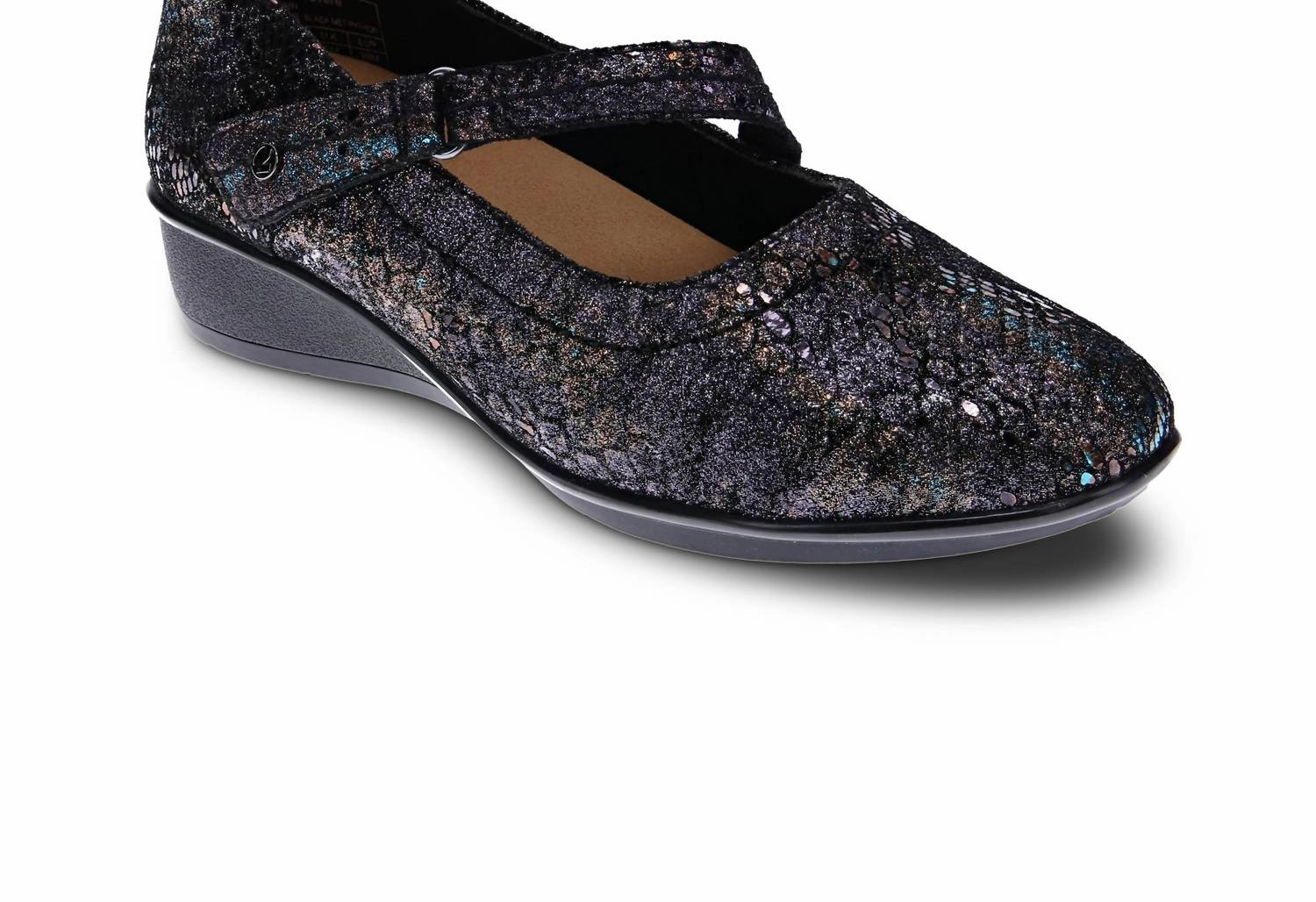 Celebrate Day straps Women's Bonn Mary-Jane Shoes - Medium Width In Black Metallic Python