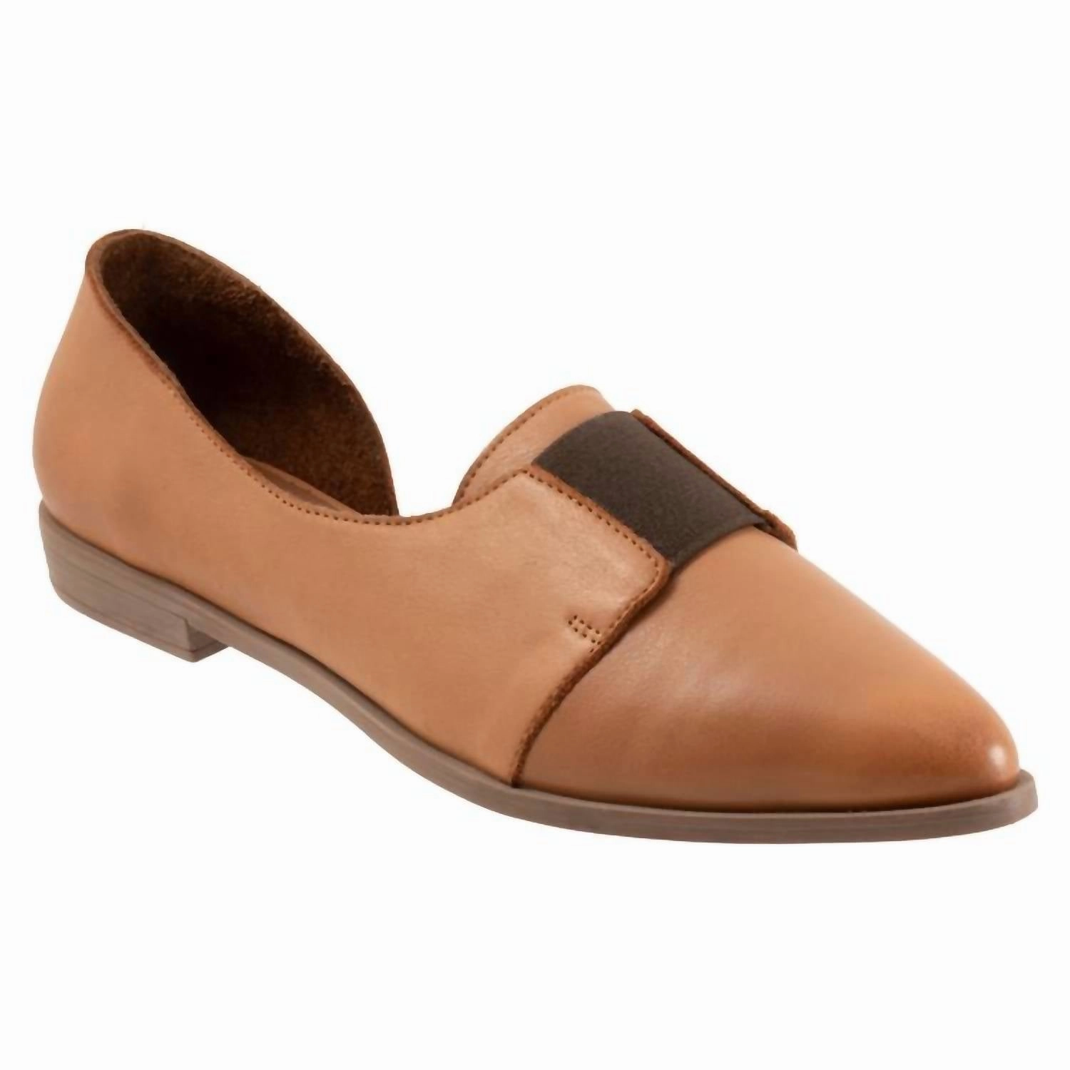 Women's Brenda Flat Shoes In Dark Tan straps
