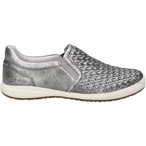 Stretchable Upper Kitchen Safe Women's Caren 72 Platin Leather In Silver