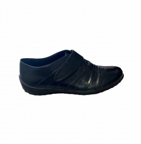 Women's Cone Casual Shoes In Black Waxy Soft Leather Wood Path Soft Lining Shoes
