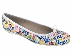 Park Glow Comfortable Women's Country Ballet Flats In White/multi