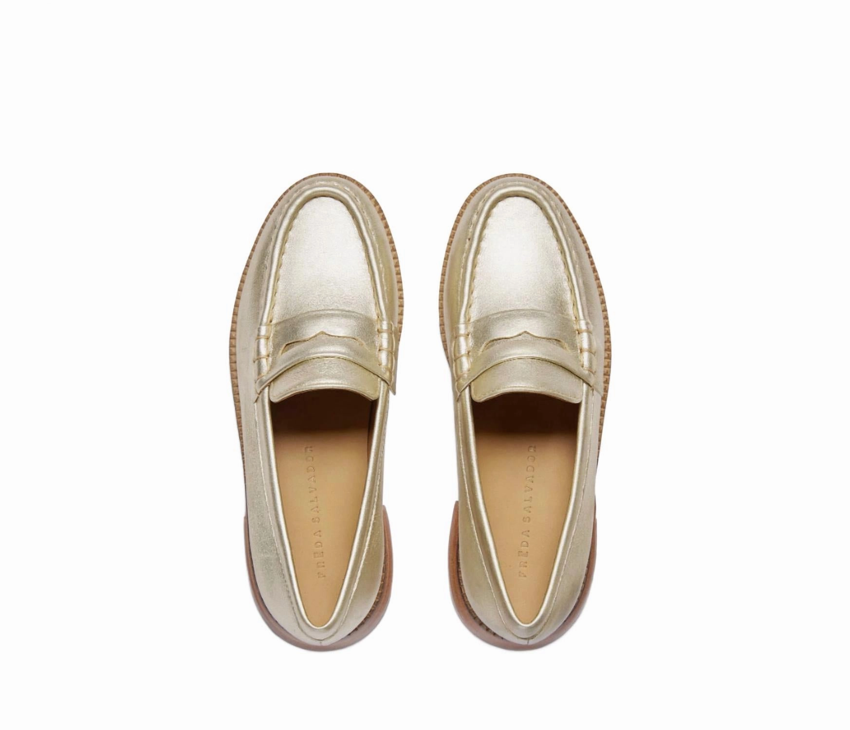 synthetic material Women's Elba Penny Loafer In Gold