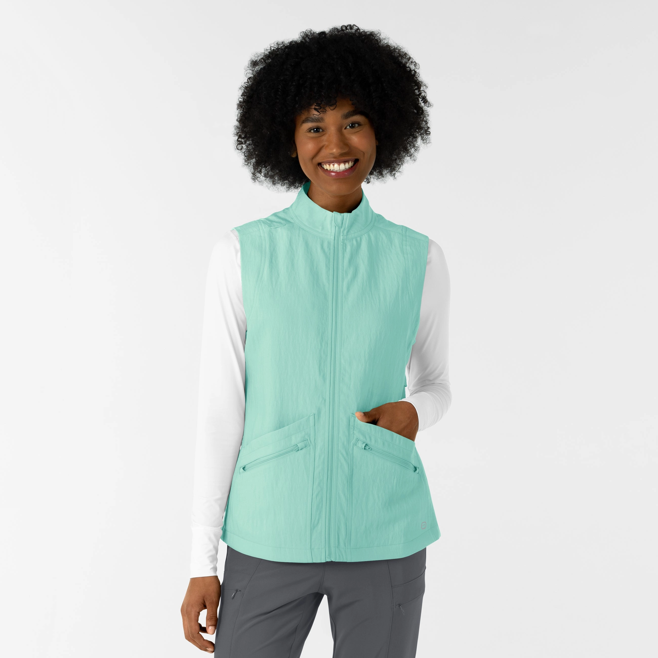 Reflective accents Women's Everything Everywhere Scrub Vest - Aruba Blue