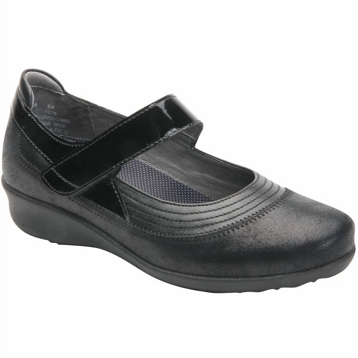 Non-Slip Sole Sand Glow Women's Genoa Maryjane Shoes - Narrow Width In Dusty Black