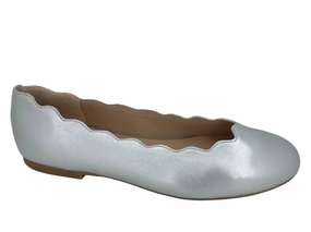 Women's Jigsaw Ballet Flat In Silver Classic Slip-Ons