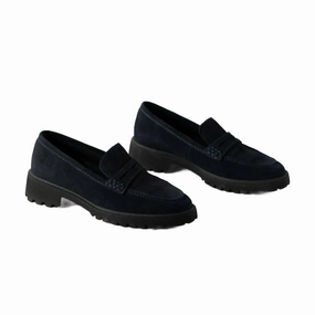 Barefoot feel Autumn Soft Women's Karina Loafer In Navy Suede