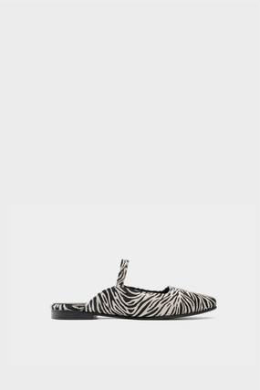 Women's Leather Ballerinas Mara Sandal In Zebra Functional Design