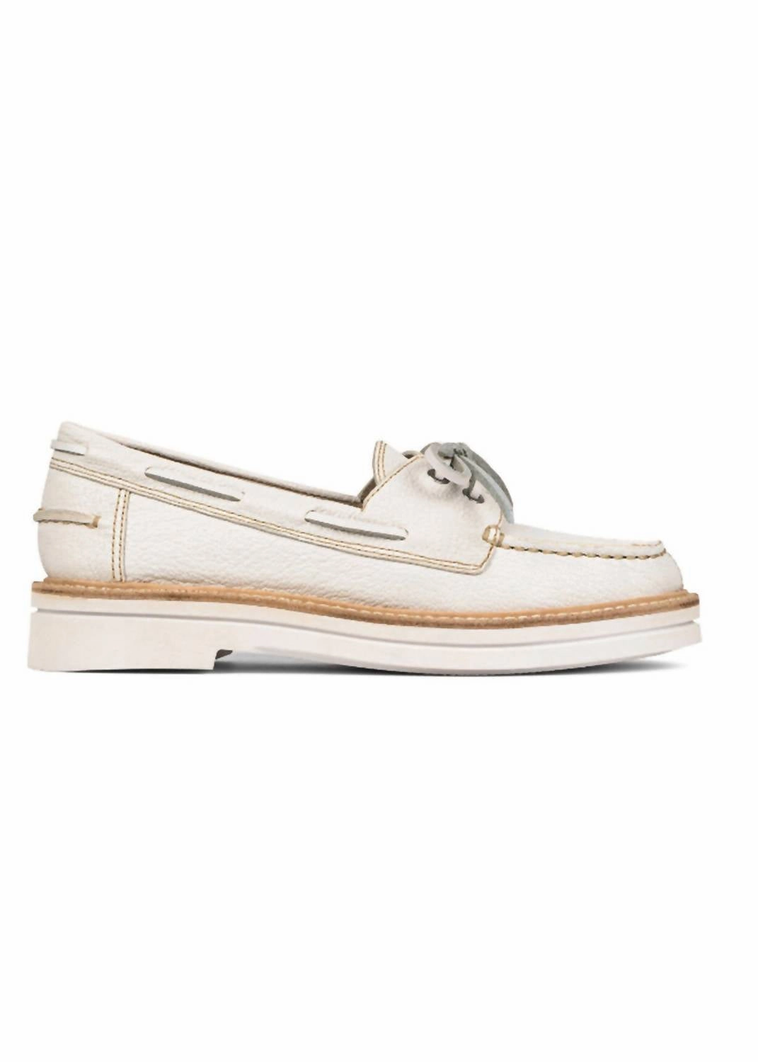 Women's Lillith Boat Shoe In Off White Market Walk View Top