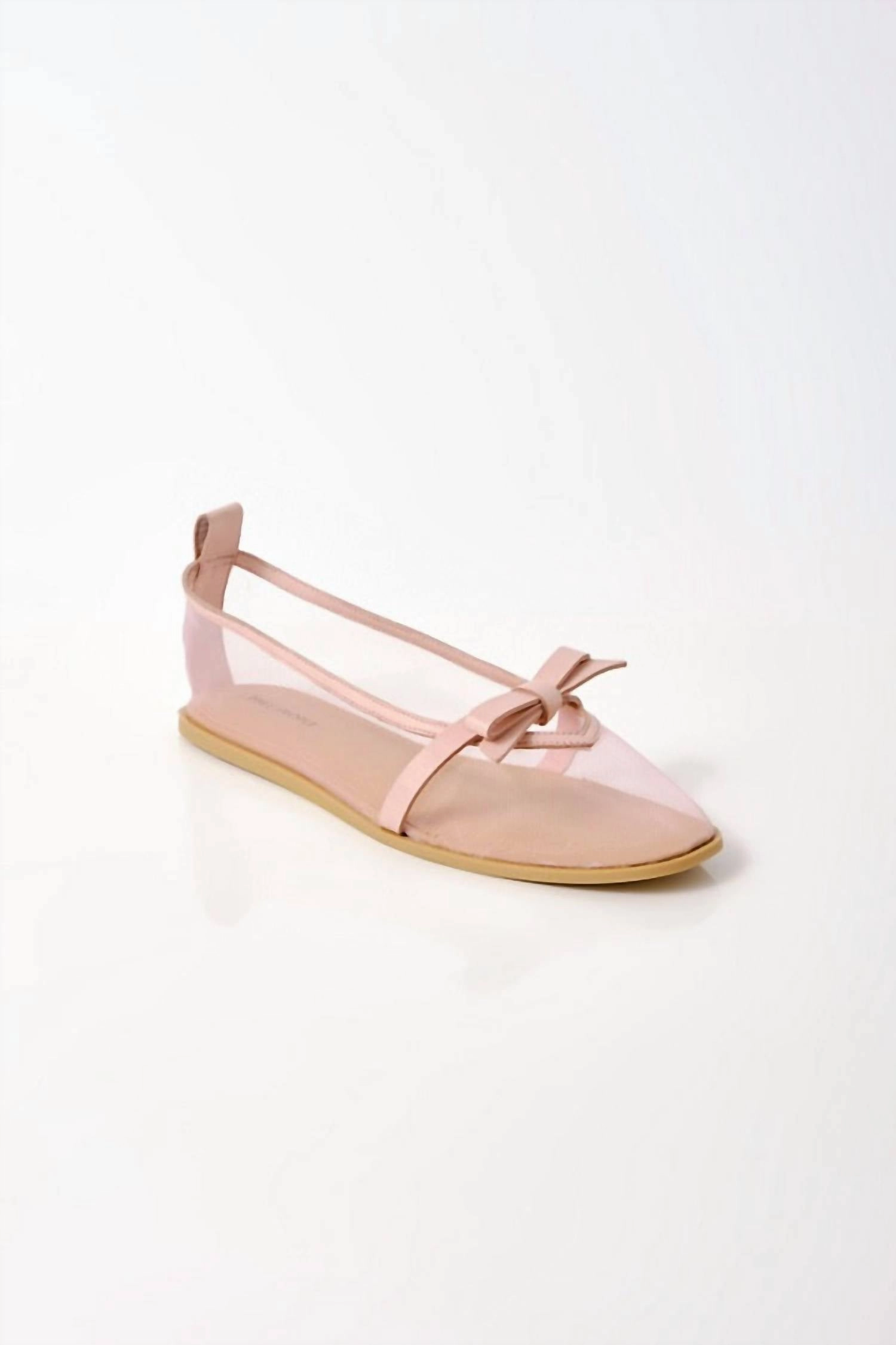 Women's Mesh Mania Bow Flat In Cloud Pink Mesh Supportive Flats