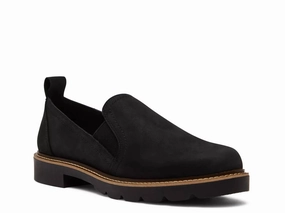 Abrasion resistant Women's Phoebe Waterproof Slip On Shoes In Black Nubuck