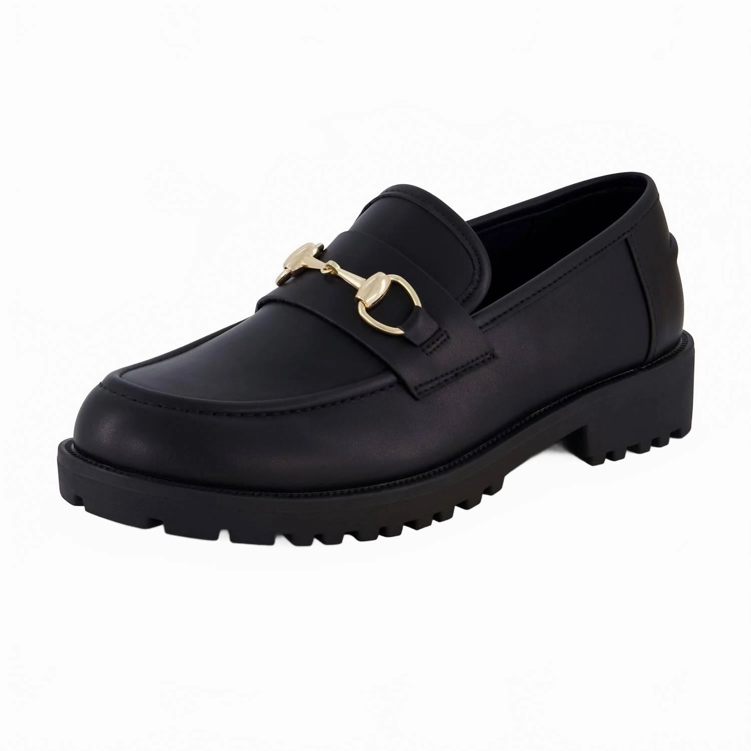 Book Fair Women's Romeo Chunky Lug Sole Loafer In Black