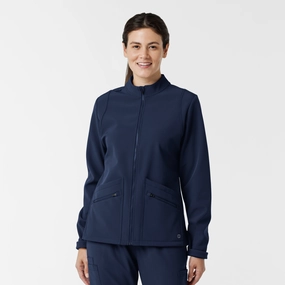 Autumn Ready traveler Women's Soft Shell Scrub Jacket - Navy