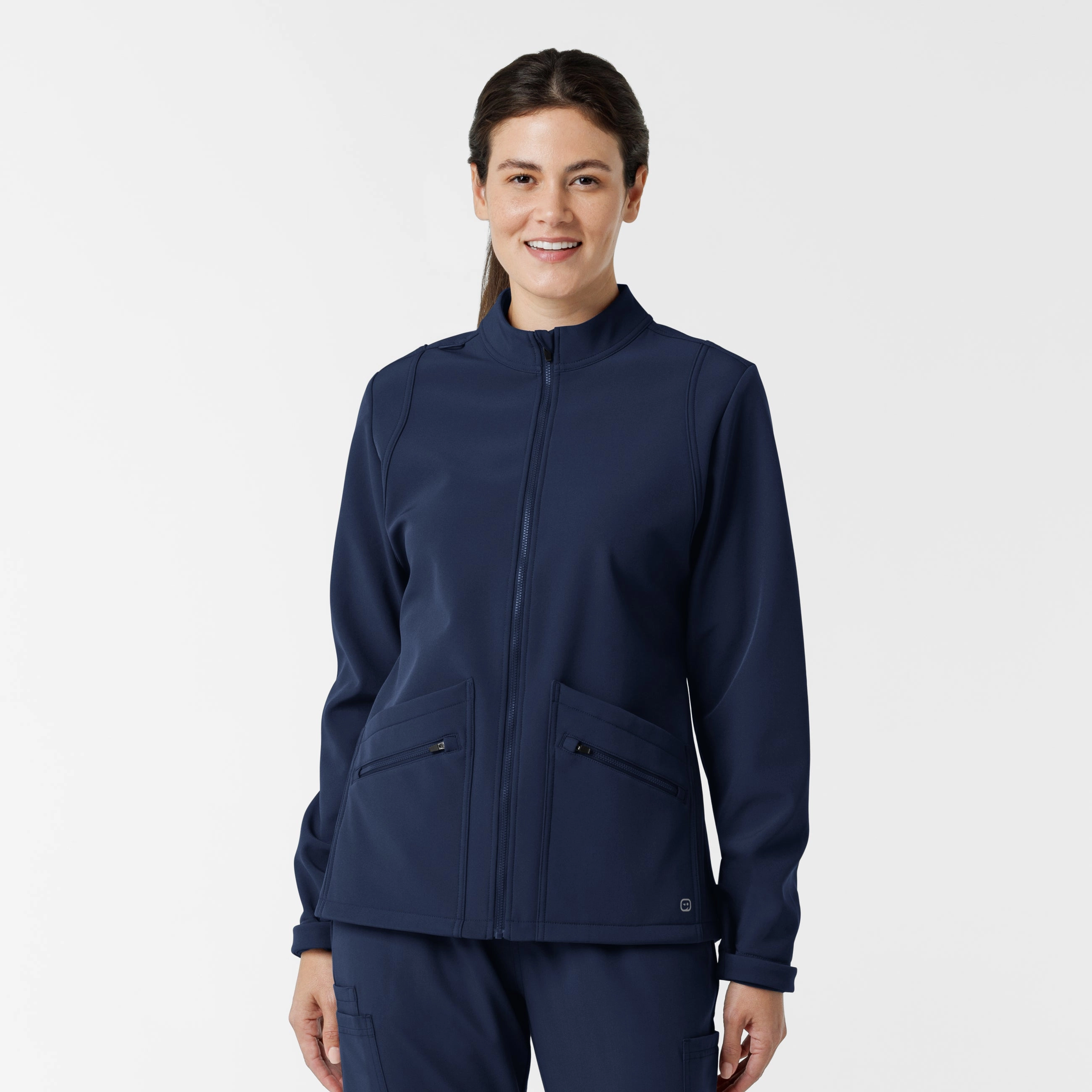 Women's Soft Shell Scrub Jacket - Navy Network