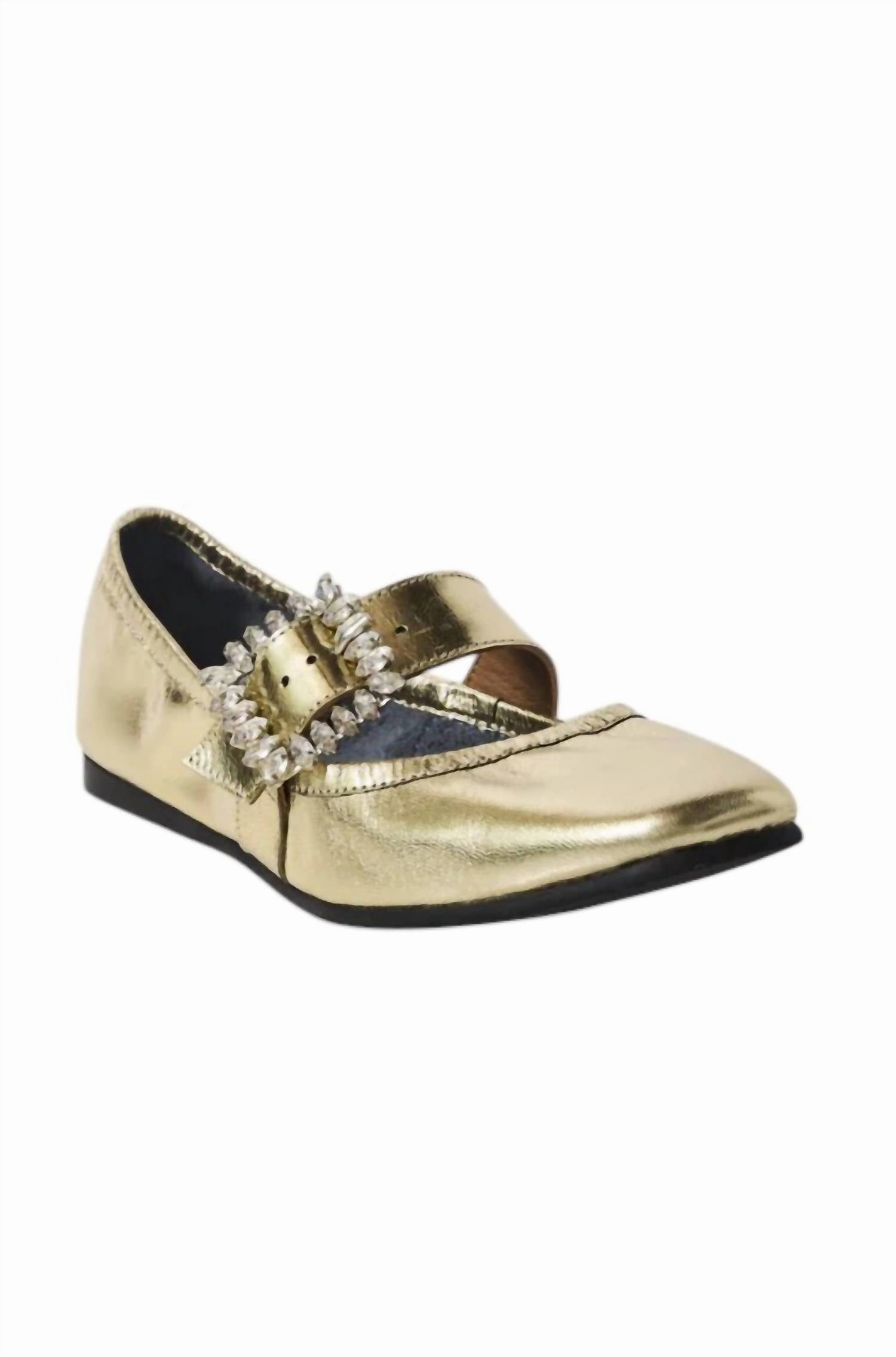 Coral Glow Relaxed Shoes Women's Ursa Gemini Ballet Flat In Champagne Metallic