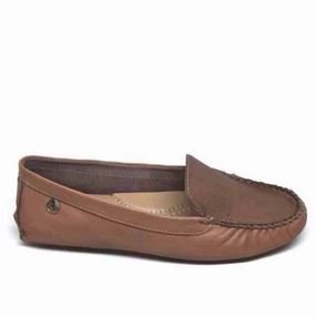 Class Step Versatile Shoes Women's Vroom Driving Flat Loafer In Tan Leather