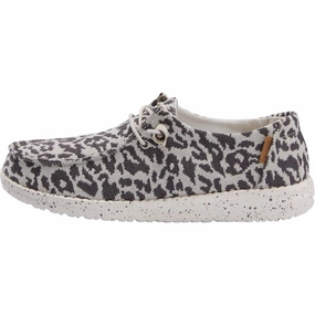 Cloud Comfort Footwear Comfortable Slip-On Women's Wendy Woven Slip On Shoes In Cheetah Grey