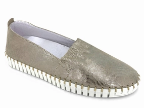 Women's Yvette Flat In Pewter Comfort Wear Shoes Paris Touch