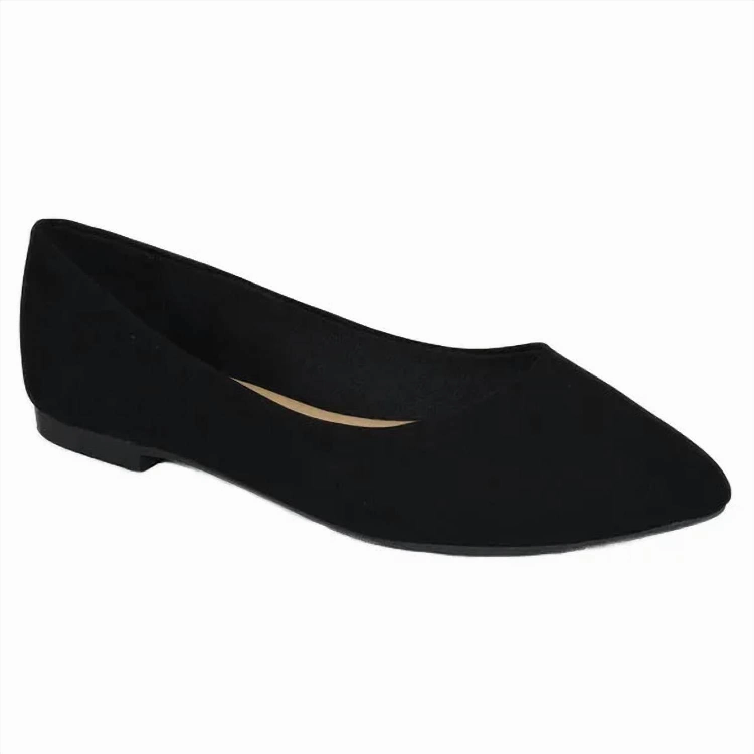 Machine wash Cozy Support Women Suede Flats In Black