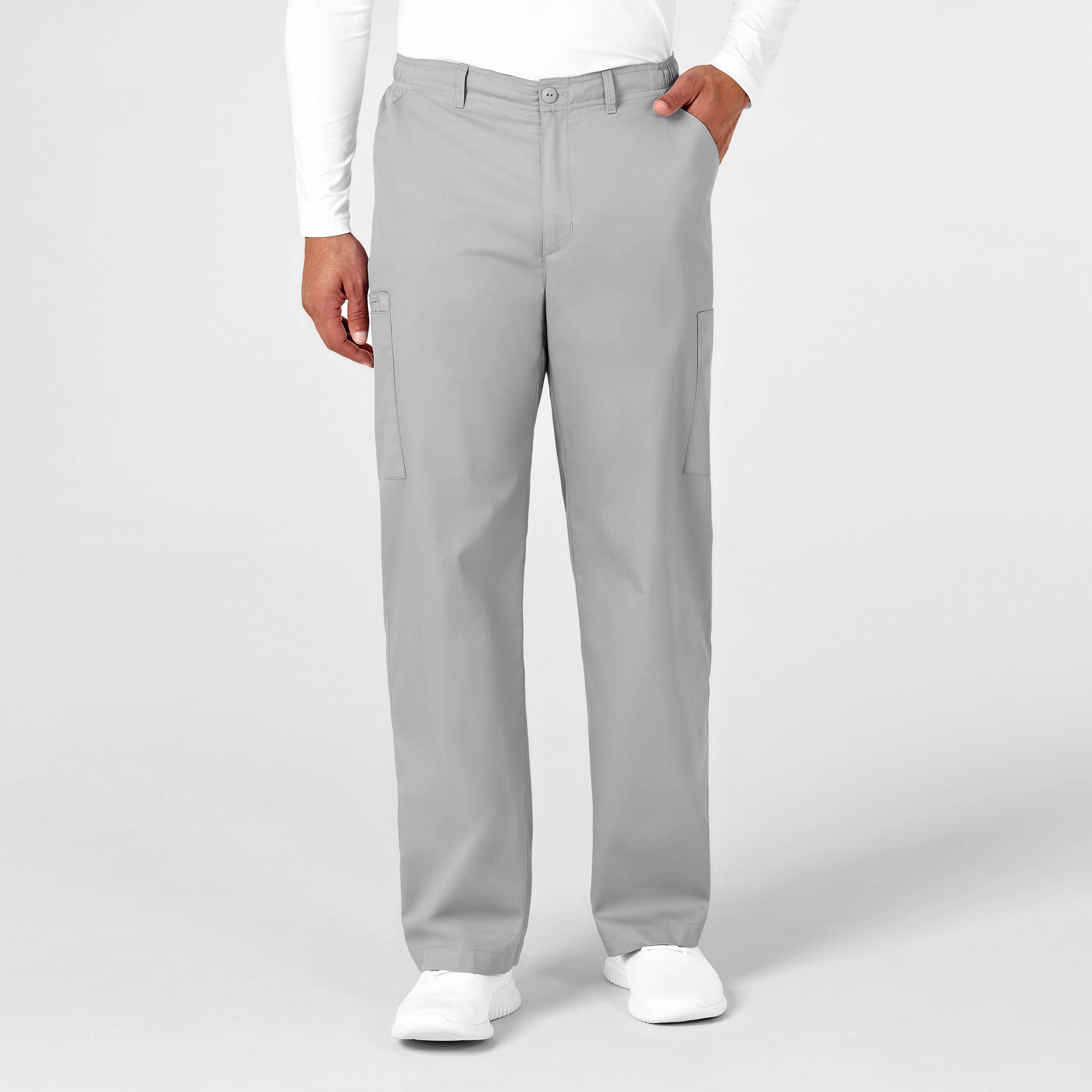 WonderWORK Men's Cargo Scrub Pant - Grey Easy Comfort AntiSlipGrip