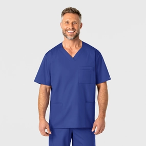SnagResistant Fabric WonderWORK Men's V-Neck Scrub Top - Galaxy Blue