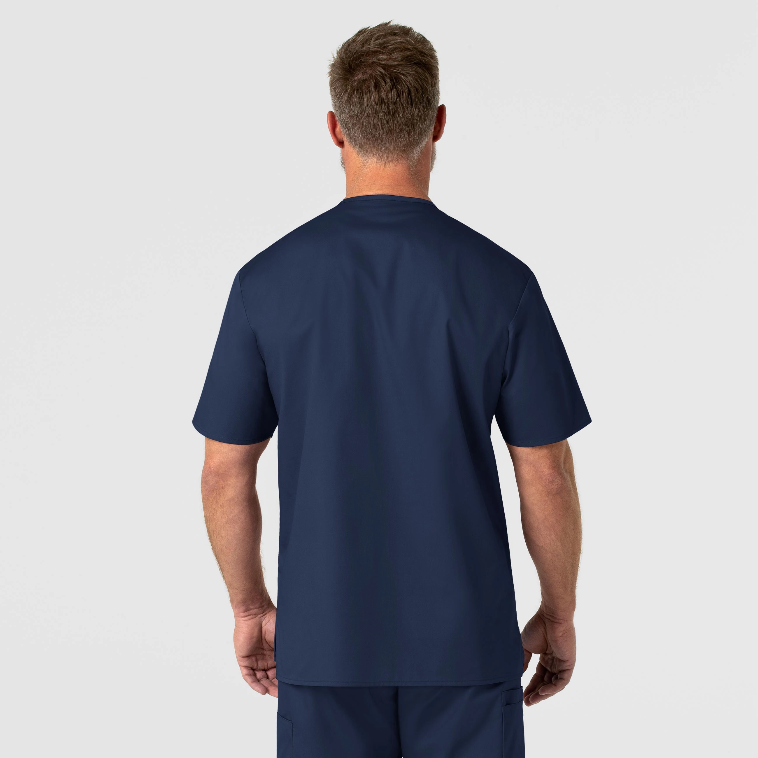 ReinforcedStitching WonderWORK Men's V-Neck Scrub Top - Navy