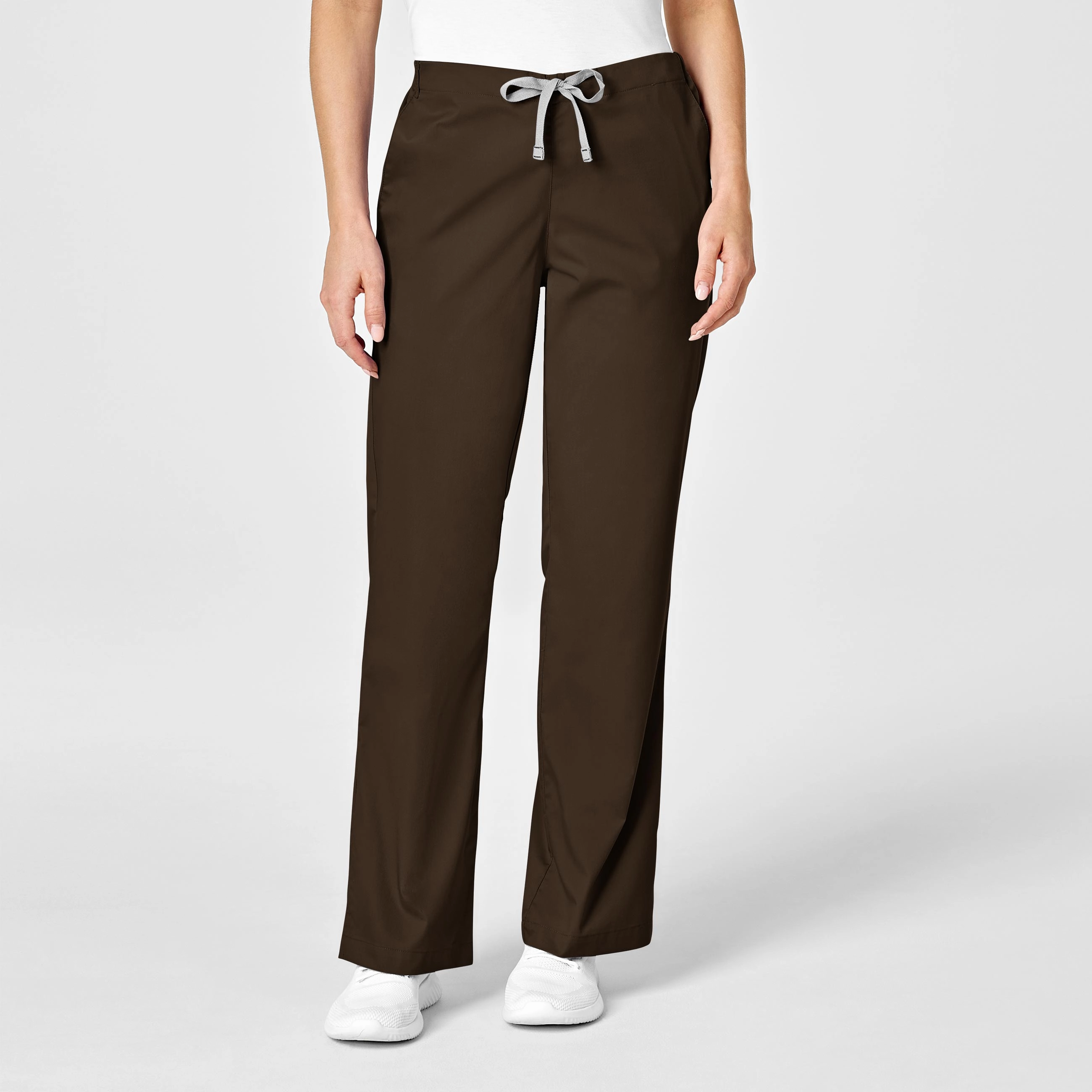 Core Stretch On The Go WonderWORK Women's Flare Leg Scrub Pant - Chocolate