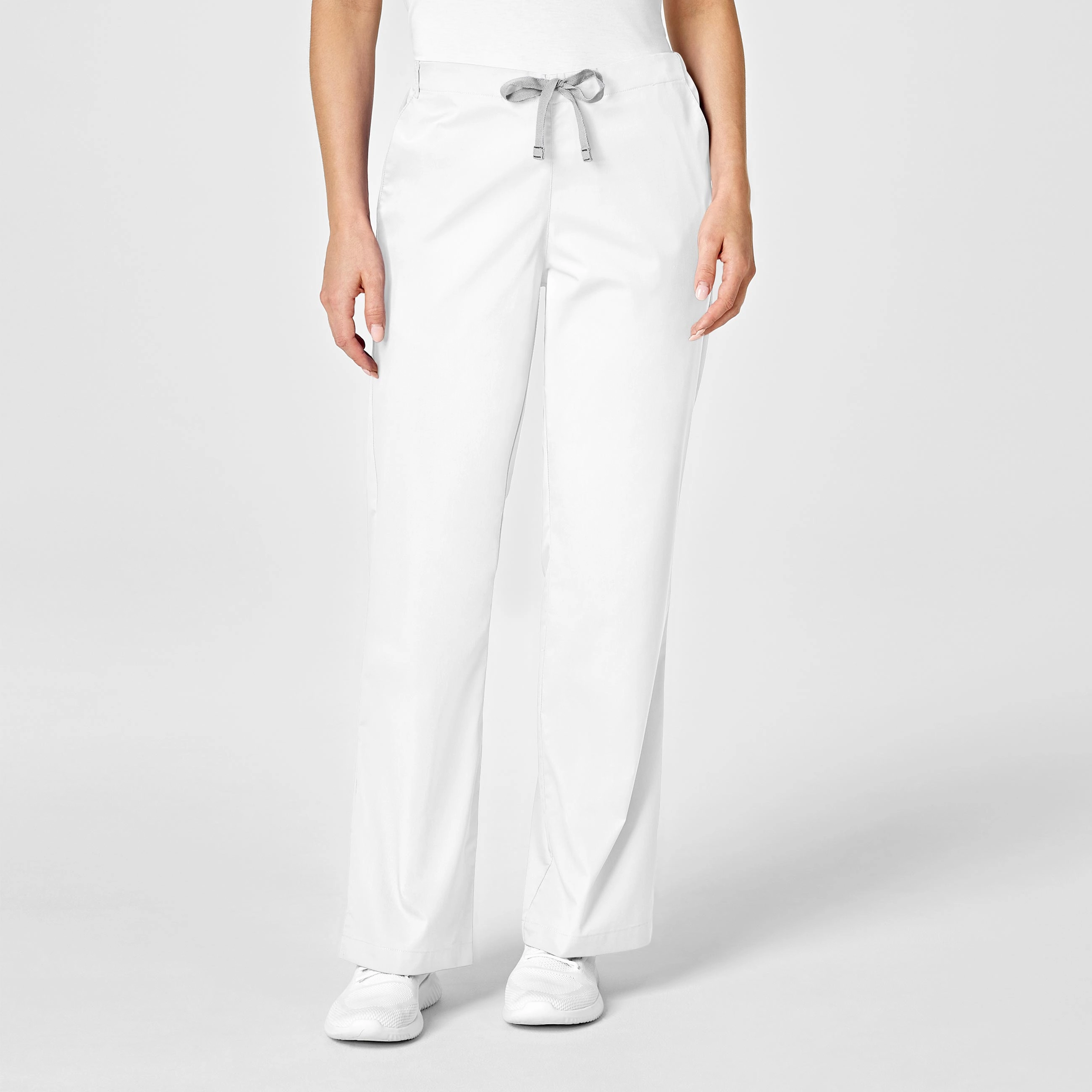 WonderWORK Women's Flare Leg Scrub Pant - White Cozy Material
