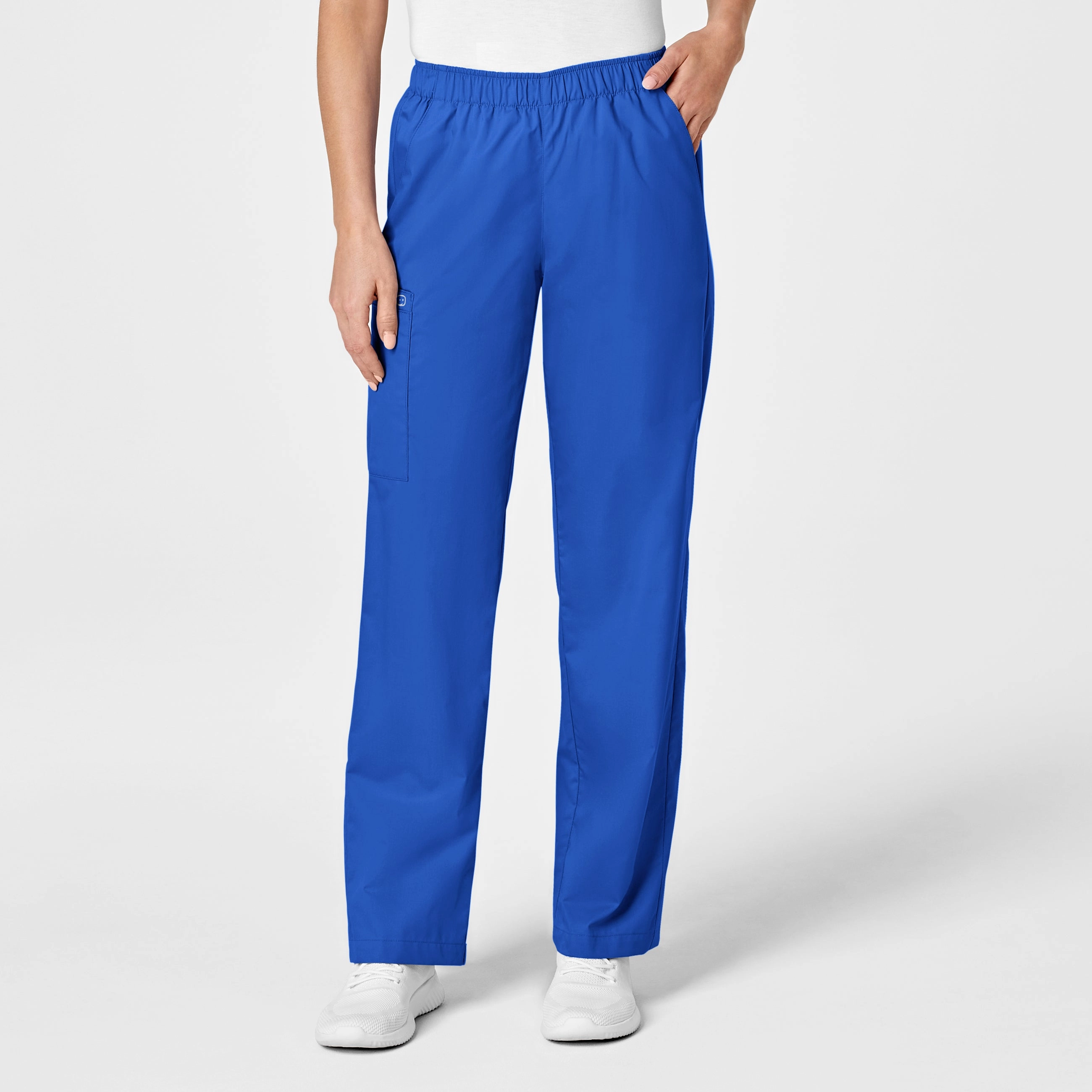 WonderWORK Women's Pull-On Cargo Scrub Pant - Royal Comfort waistband Sleek Cut