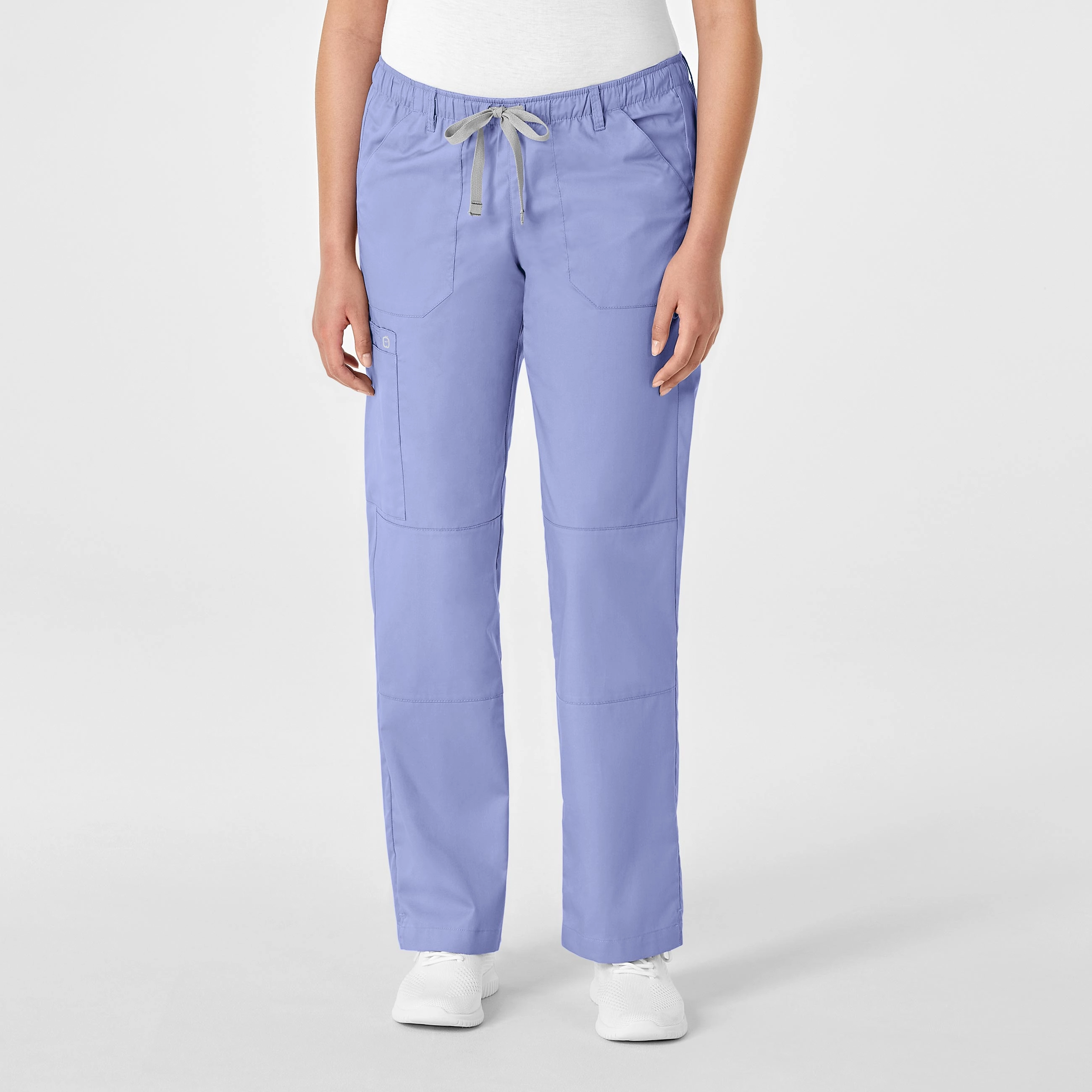 WonderWORK Women's Straight Leg Cargo Scrub Pant - Ceil Blue Cozy Stretch Fit