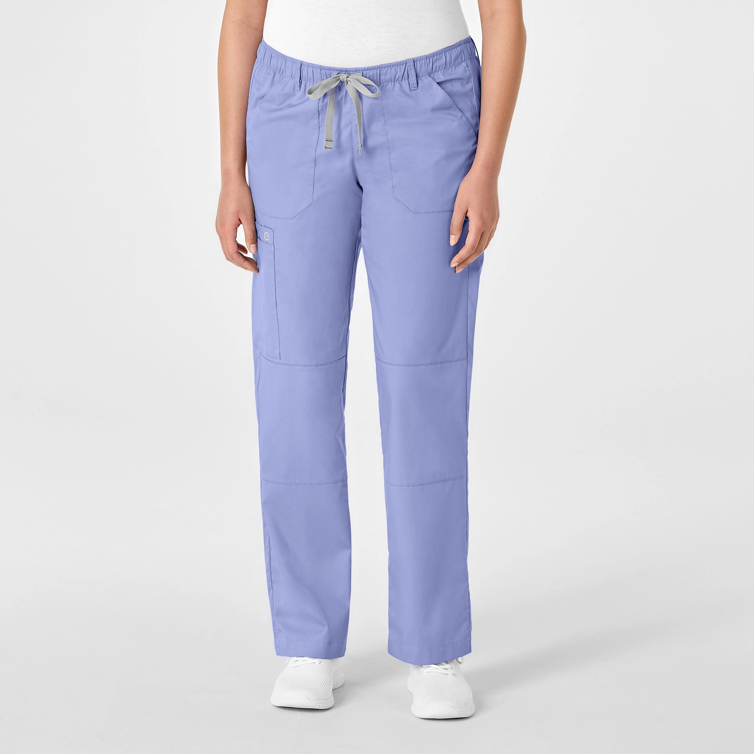 WonderWORK Women's Straight Leg Cargo Scrub Pant - Ceil Blue pilling resistant
