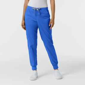 Structured fabric Perfect Silhouette WORK Women's Cargo Jogger Scrub Pant - Royal