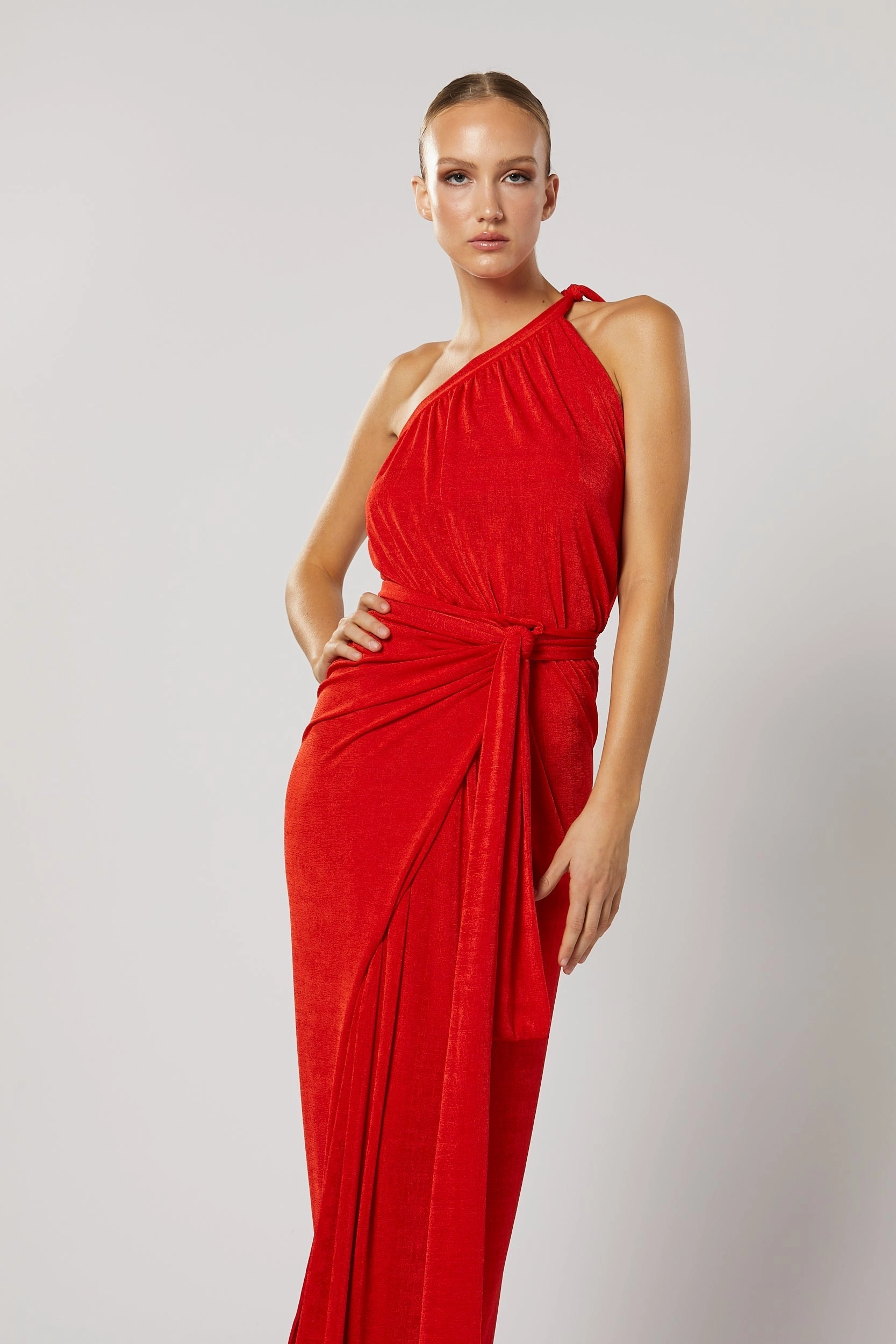 Sculpted Fit Xenia Maxi Dress - Red