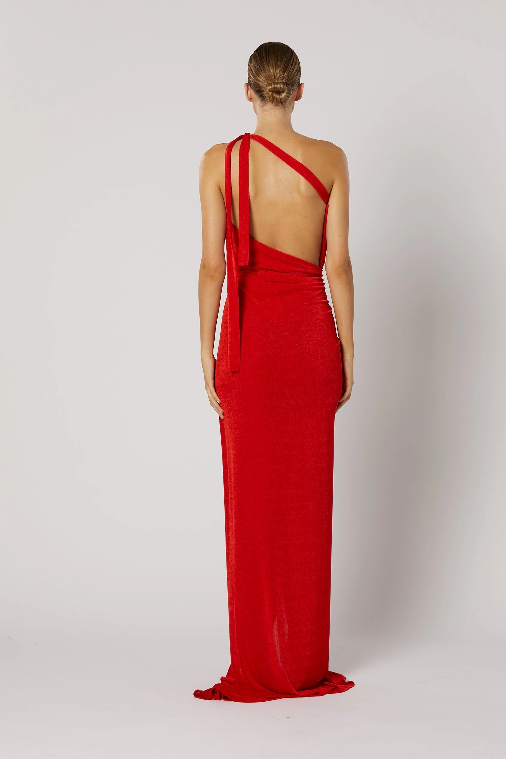 Textured Look Xenia Maxi Dress - Red
