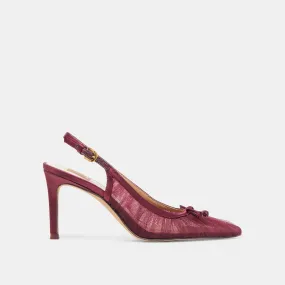 Signature Touch Classic Booties YELA HEELS CRANBERRY TULLE